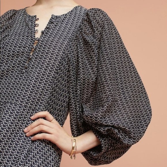 MAEVE Balloon Sleeve Polka Dot Dress - Picture 2 of 4